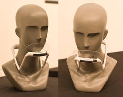 Sci-fi human head with Oxygen supplying device