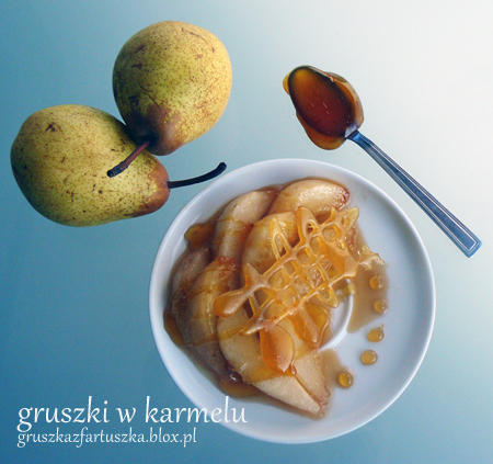 warm caramel pears