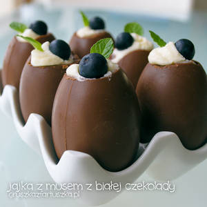 chocolate eggs with white chocolate mousse by Pokakulka chocolate eggs with white chocolate mousse by Pokakulka