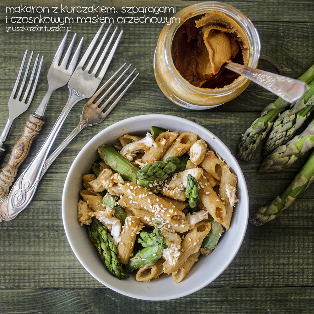 penne with asparagus and garlic peanut butter