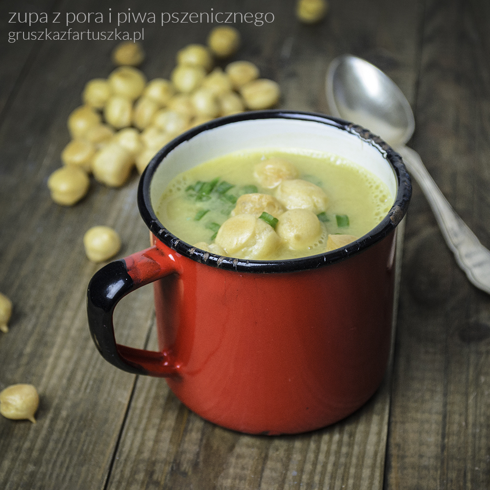 wheat beer and leek soup
