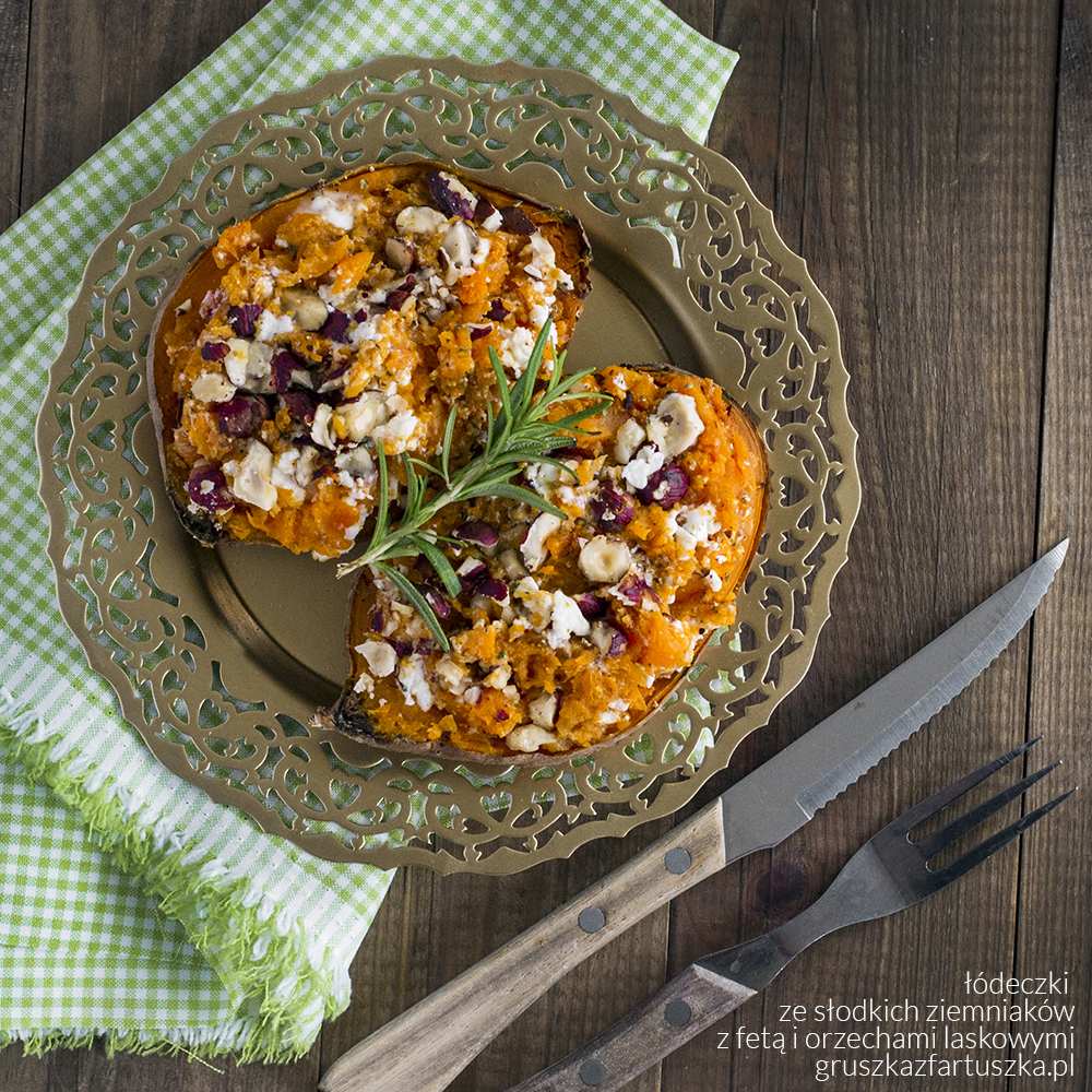 sweet potatoes, feta, hazelnuts and rosemary