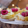 baked camembert with raspberry, honey and rosemary