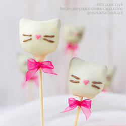 kitty pops - cat shaped cappuccino cake pops