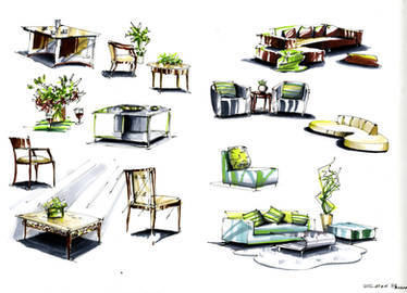 marker furniture sketches