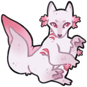 These creatures are a freshwater counterpart to sea wyverns, they scavenge for parasites and mushrooms in the pond and rivers of the islands. Foxylotls build their dens open to the water, the inner chamber kept dry because the entrance is a u-bend ending above the water line to keep the den warm and to deter predators.