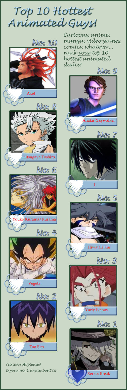 10 Top Hottest Anime Guys by infinite-progression on DeviantArt