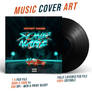 Synthwave music cover Art Template/PSD