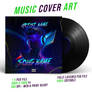 Retrowave music cover Art Template/PSD