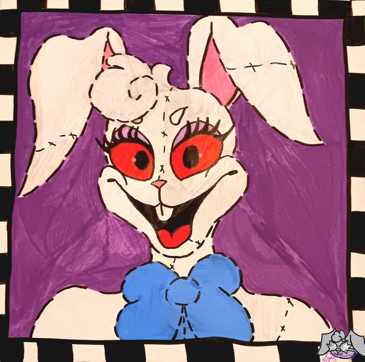 Vanny Pink Rabbit Vanny painting by SpikebunnyDrawz on DeviantArt