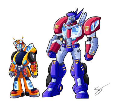 Bumblebee and Optimus size comparison 
