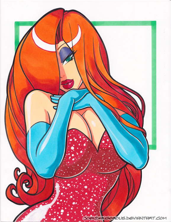 Jessica Rabbit pin up marker drawing