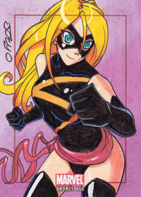 Marvel Bronze Age sketch cards - Ms. Marvel