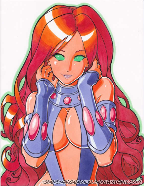 Starfire pin up marker drawing