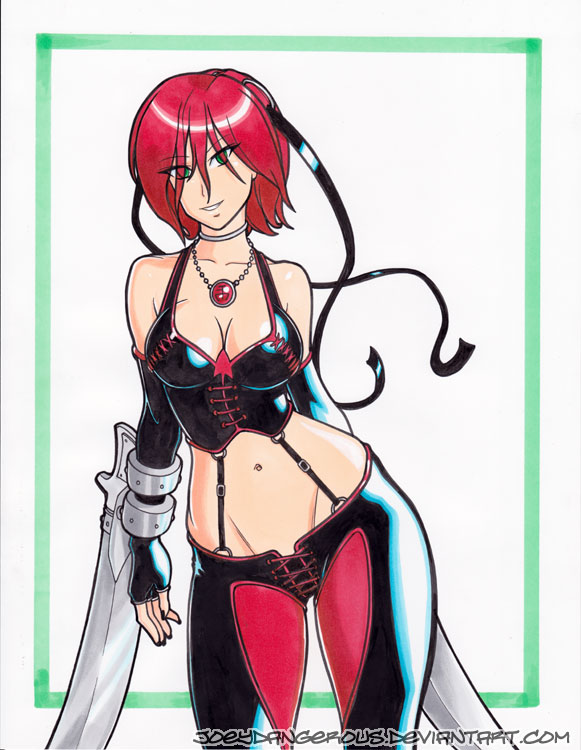 Bloodrayne pin up marker fan art