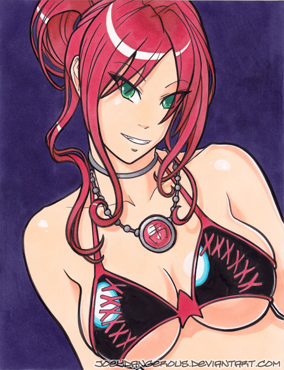 Bloodrayne pin up marker artwork