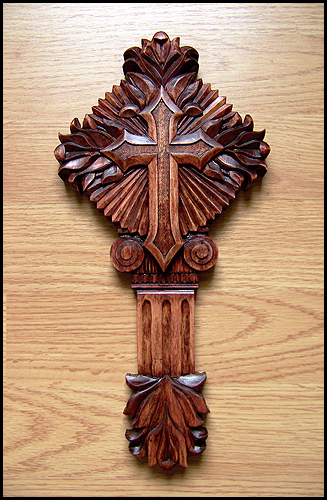 Christian Cross in basswood