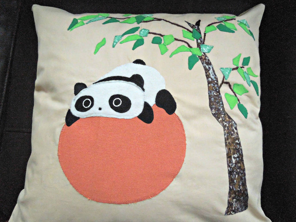 Cute Panda on a Ball cushion cover by Pandalanda Cute Panda on a Ball cushion cover by Pandalanda