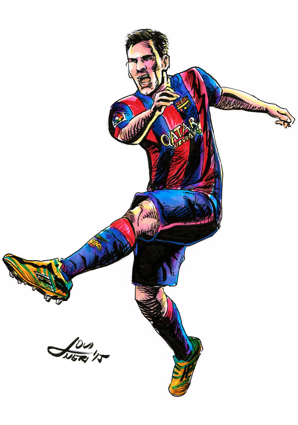 Messi футболист рисунок