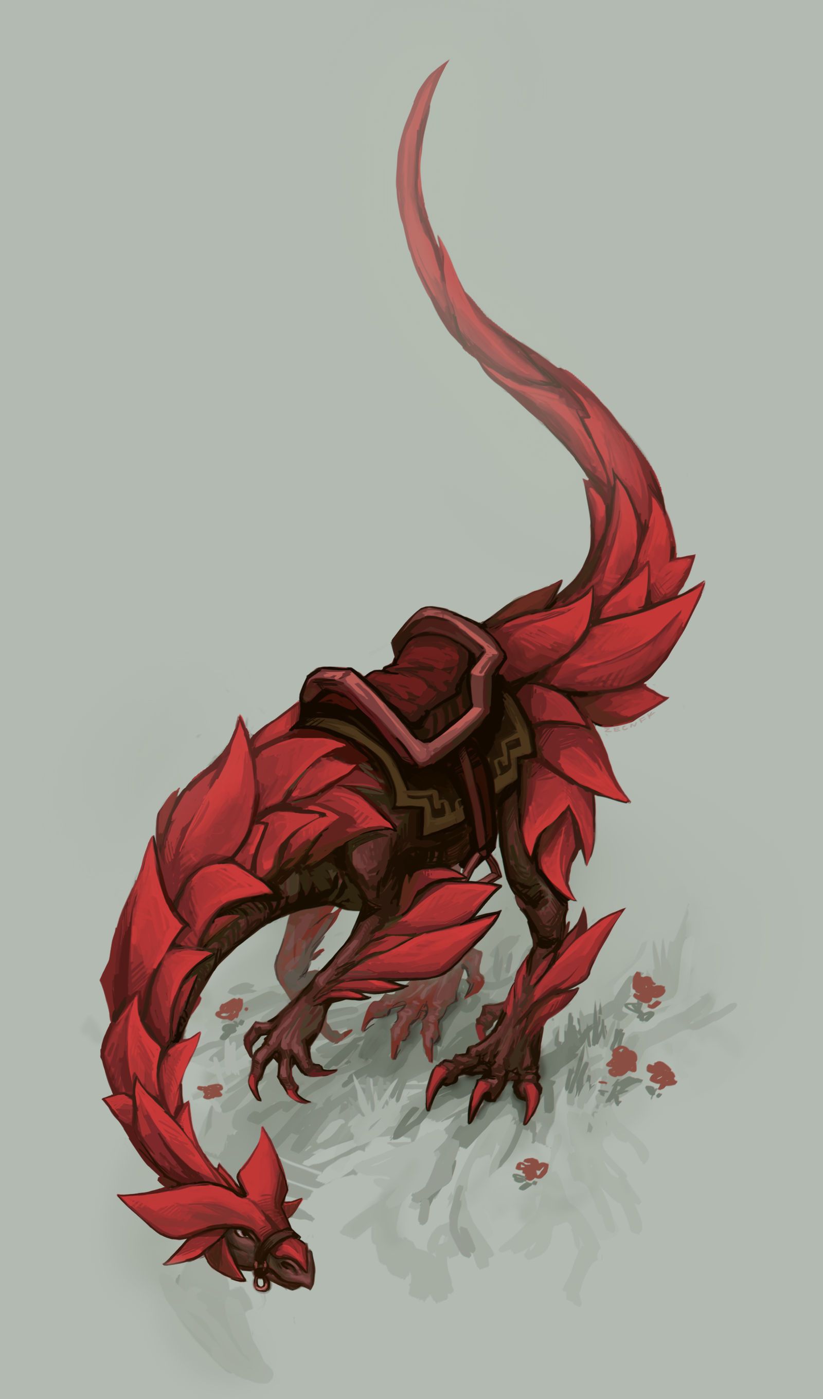 Rose Raptor Commission - Custom Adoptable: Rose Raptor by ZECNFKsoF on DeviantArt