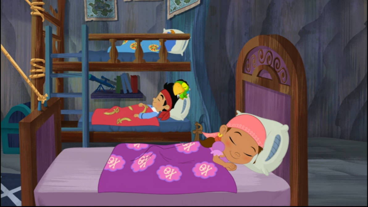Deviantart Masterofsleep Jake, Izzy, Cubby and Skully sleeping in the beds by panyinbrew on ...
