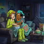 Shaggy and Scooby Watching Scary Movies at Night, "The Haunting of Mystery Manor"