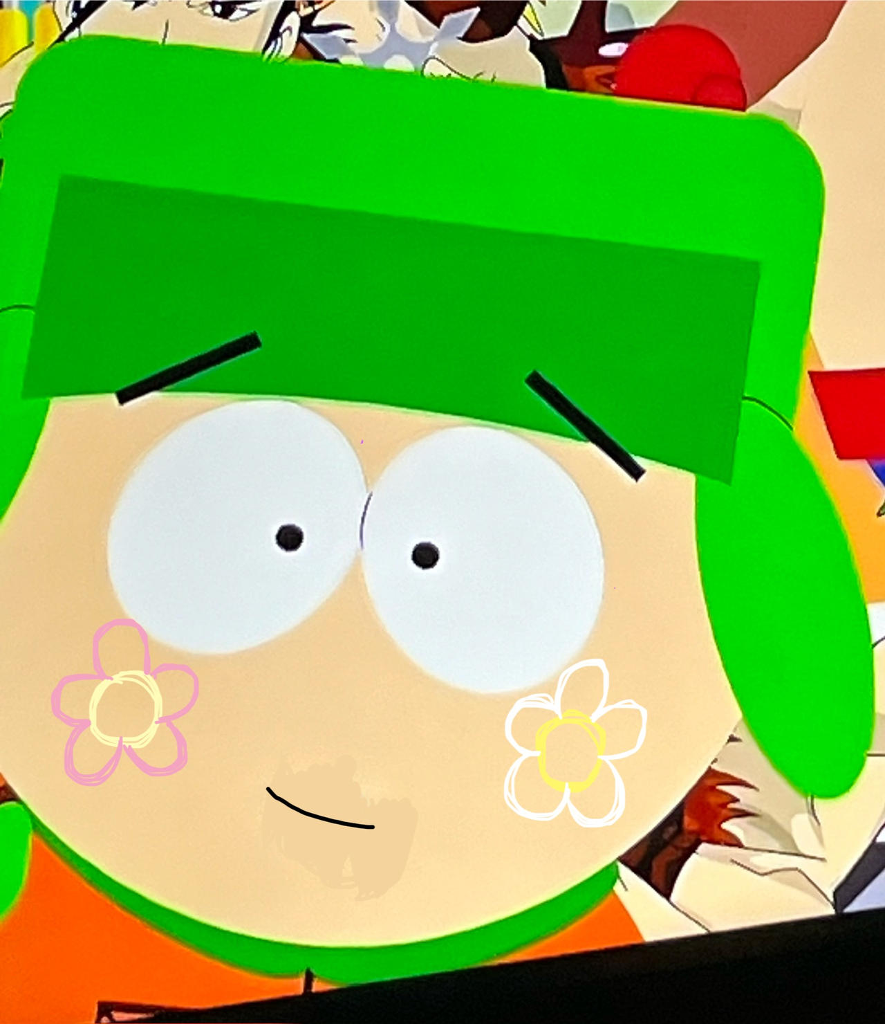 Random Kyle Face Kyle has face paint bc it has flowers on it by andrealovessouthpark on ...