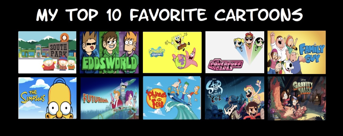 My Top 10 Favorite Cartoons by andrealovessouthpark on DeviantArt