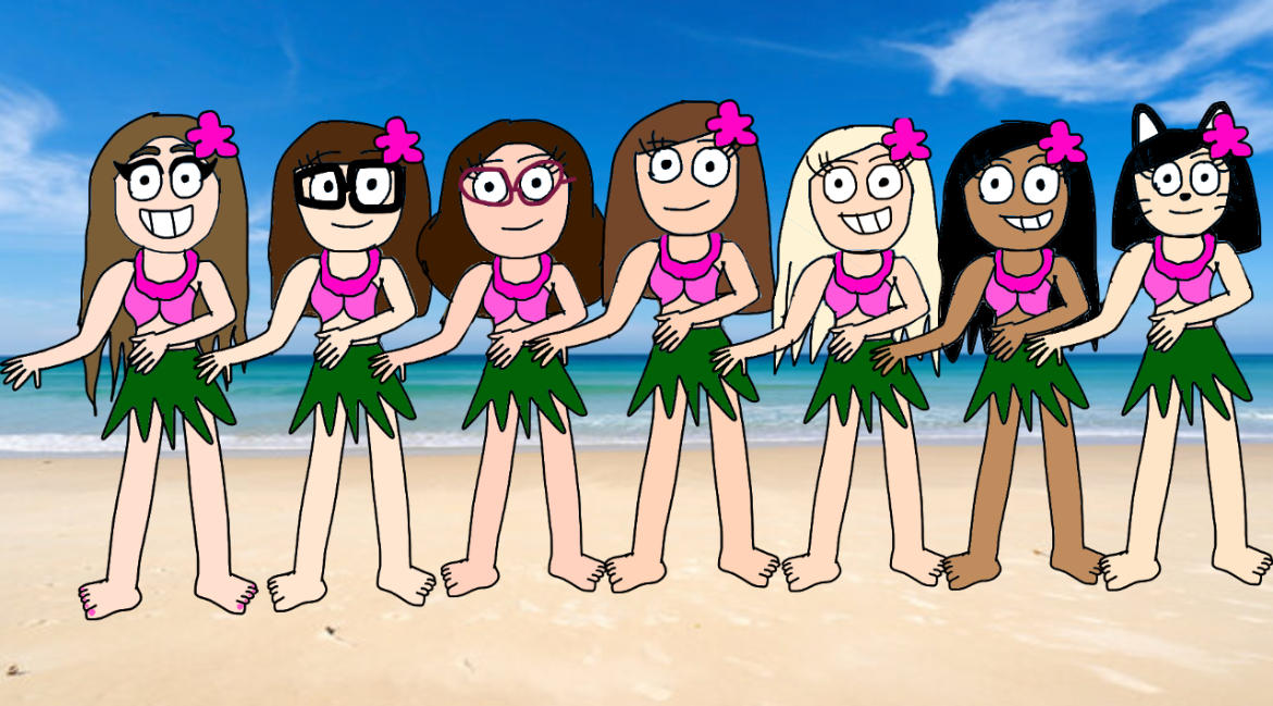 Me and my friends hula dancing by andrealovessouthpark on DeviantArt