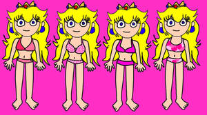 Princess Peach in different bikinis
