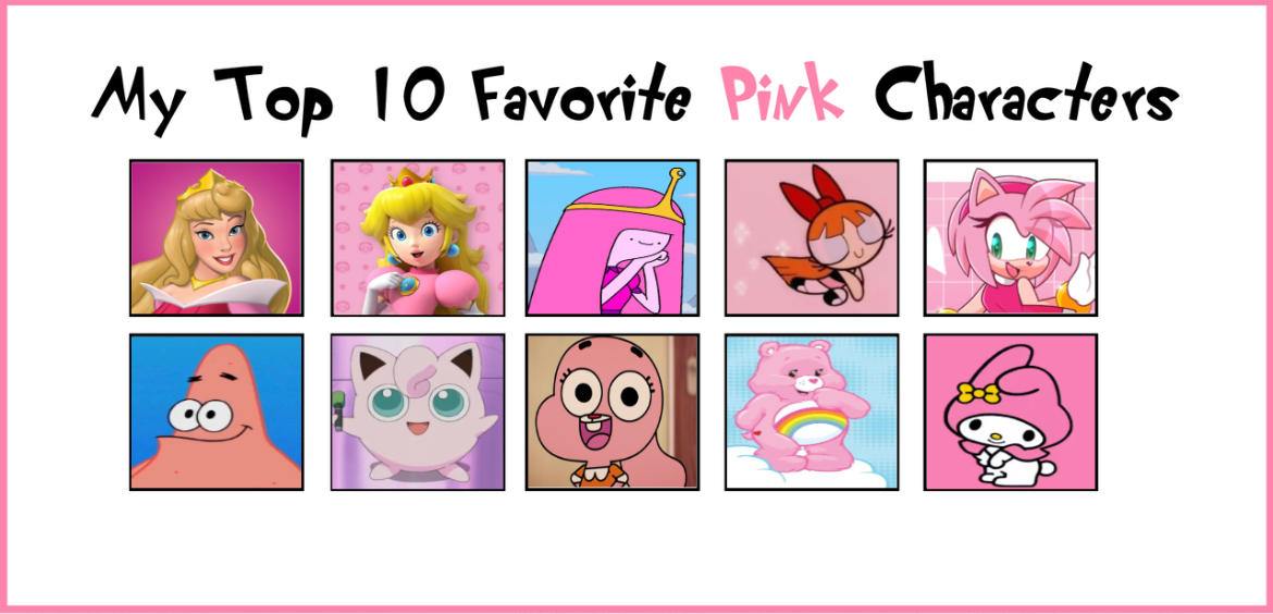 Pink Character Color My Top 10 Favorite Pink Characters by andrealovessouthpark on DeviantArt
