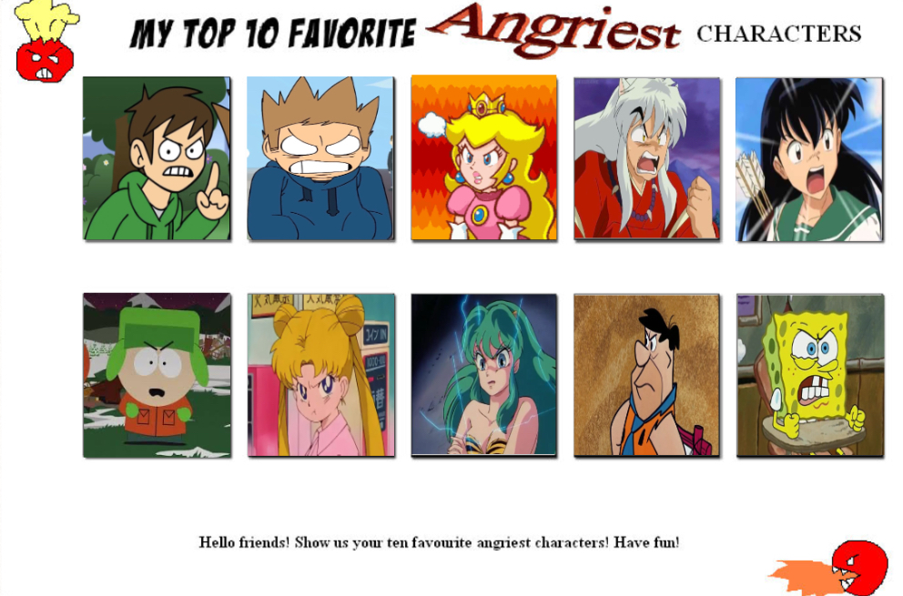 Angry Character Names My Top 10 Favorite Angriest Characters by andrealovessouthpark on ...