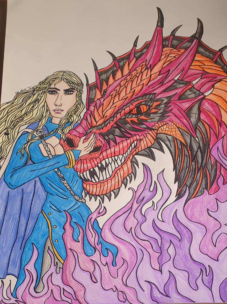 Daenaerys and her dragon 