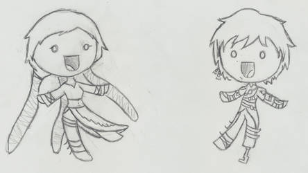 Hiccup and Valka Chibis