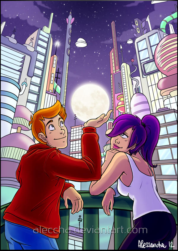 What Did Leela Ask Sidda To Draw Futurama - I'd give you the moon... by Aleccha on DeviantArt