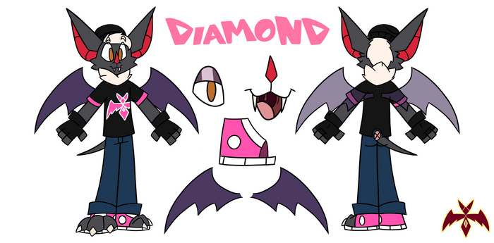 Diamond Kunstner (Fursona) Ref Sheet