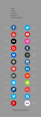 Flat Icons Social Media Icons