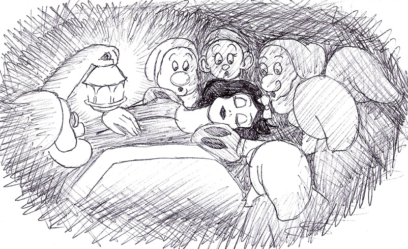 Inktober day 1: Snow White and the Seven Dwarfs