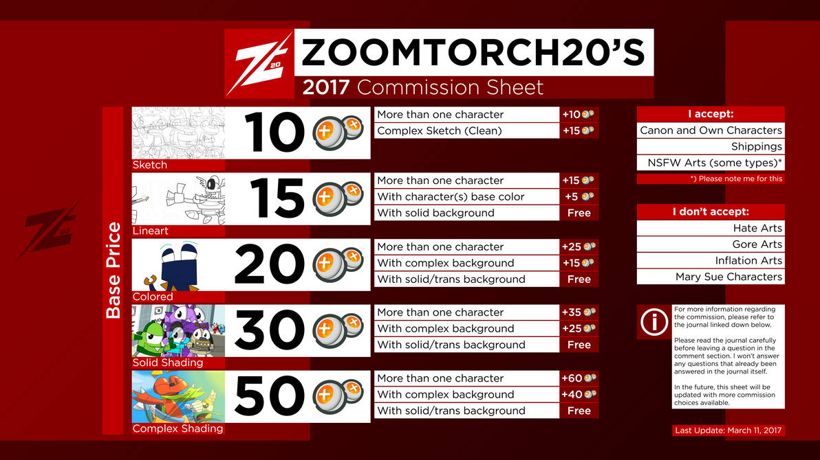 [COMM] Commisson Sheet (2017) by ZoomTorch20