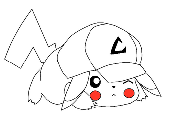 Pikachu with Ash's hat