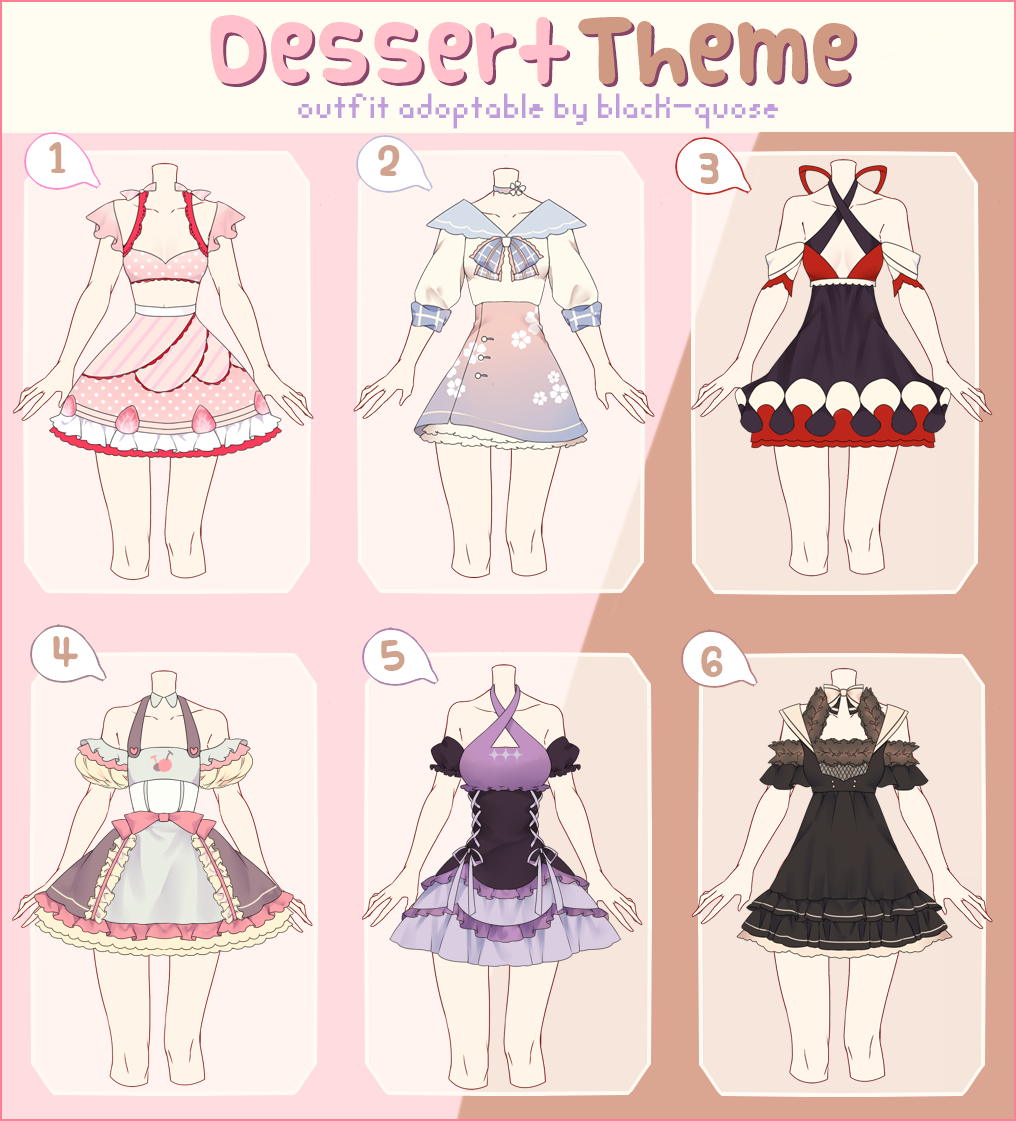 Closed Dessert Theme Outfit Adopt 22 By Black Quose On Deviantart 