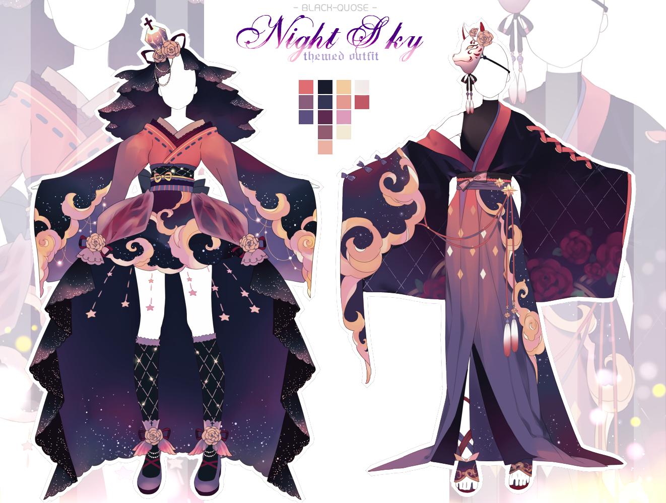 [CLOSE] Night Sky Theme Outfit Adopt #29 | AUCTION