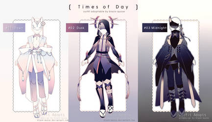 [CLOSED] Times of Day Outfit Adopts | Auction