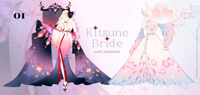 [closed] Kitsune Bride Outfit Adopts | auction
