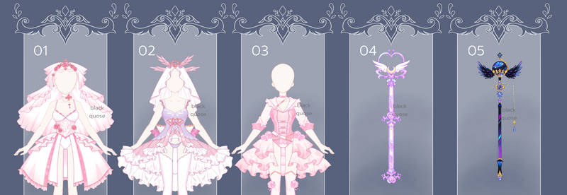 [OPEN] Fantasy Outfit n Weapon Adopts | set price