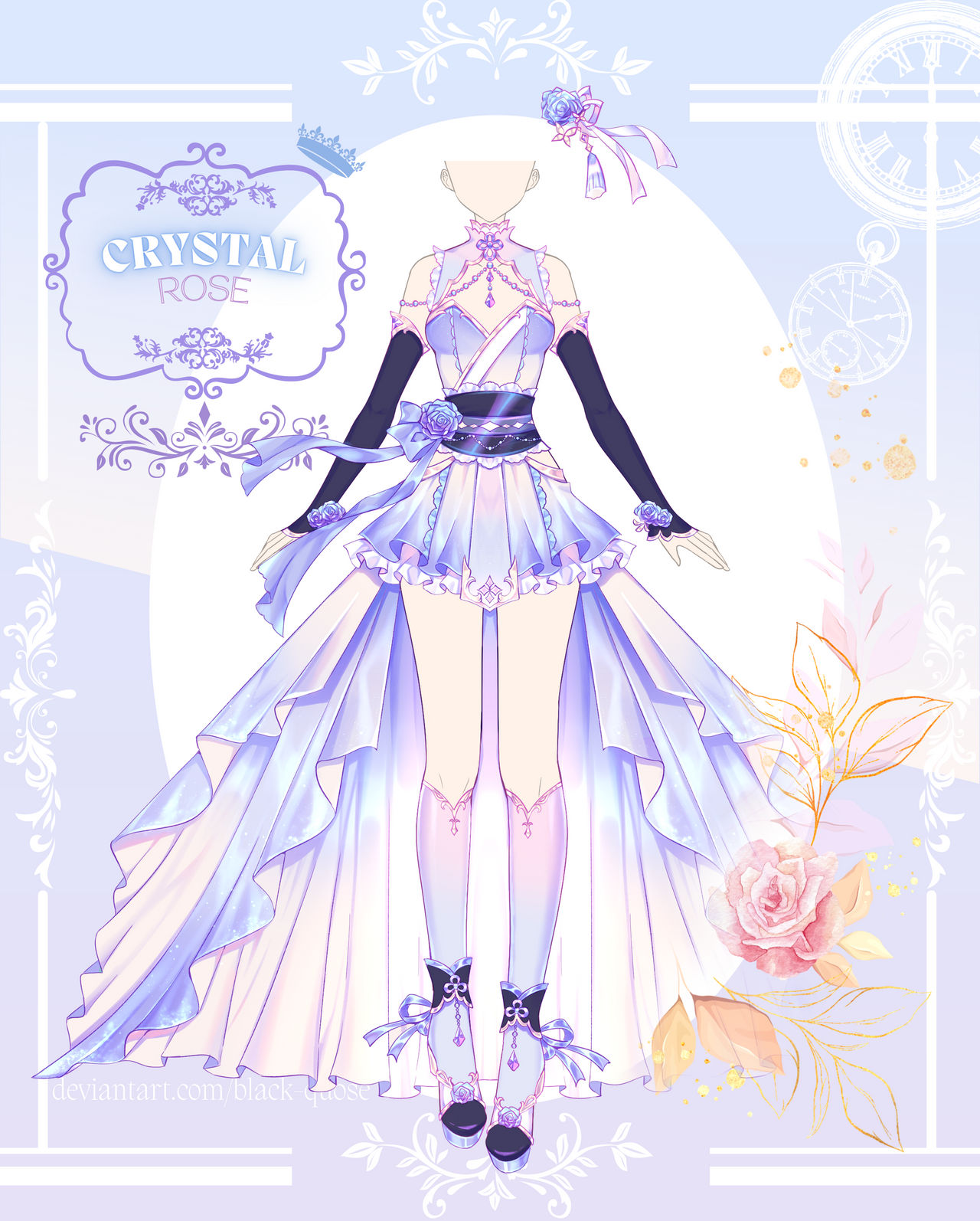 [closed] Crystal Rose Dress Adopt | auction by Black-Quose on DeviantArt