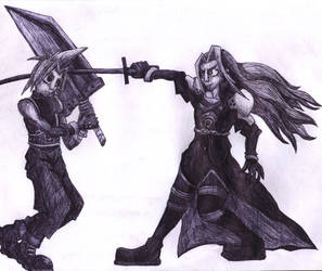Cloud and Sephiroth