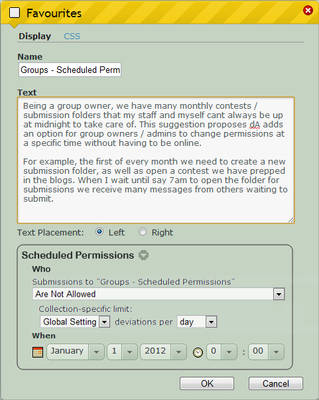 SUGGESTION: Groups - Scheduled Permissions by StudioLoftMedia