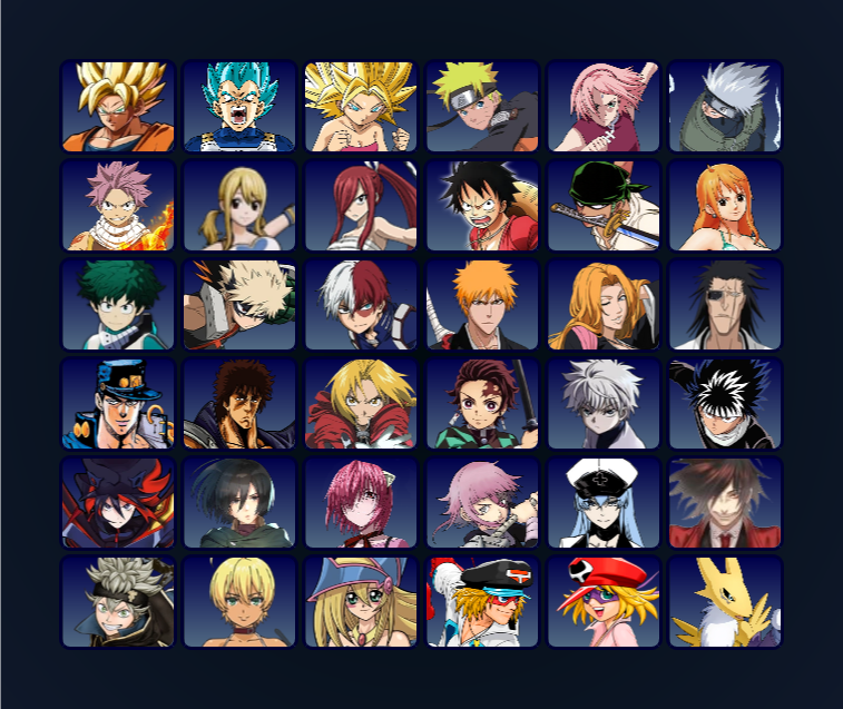 My Anime Fighters Roster by Ks88924 on DeviantArt