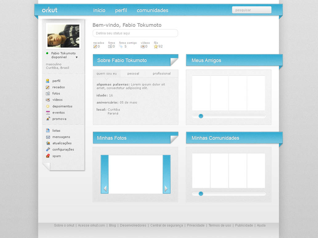 Orkut Interface Orkut Layout by Tokumoto on DeviantArt